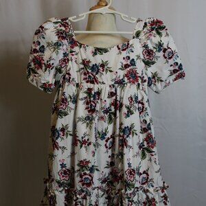 Janie and Jack Floral Print Mini Dress Girls Size 6